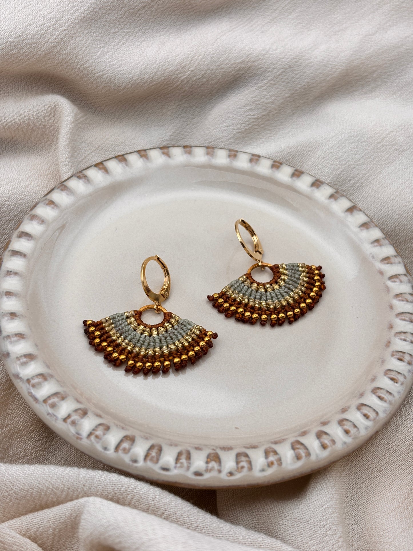Fächerohrring mint/caramel