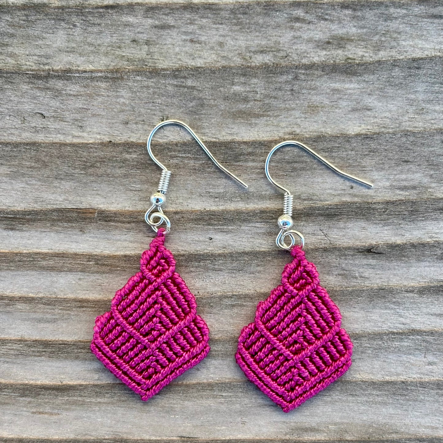 Makramee Ohrringe in Pink