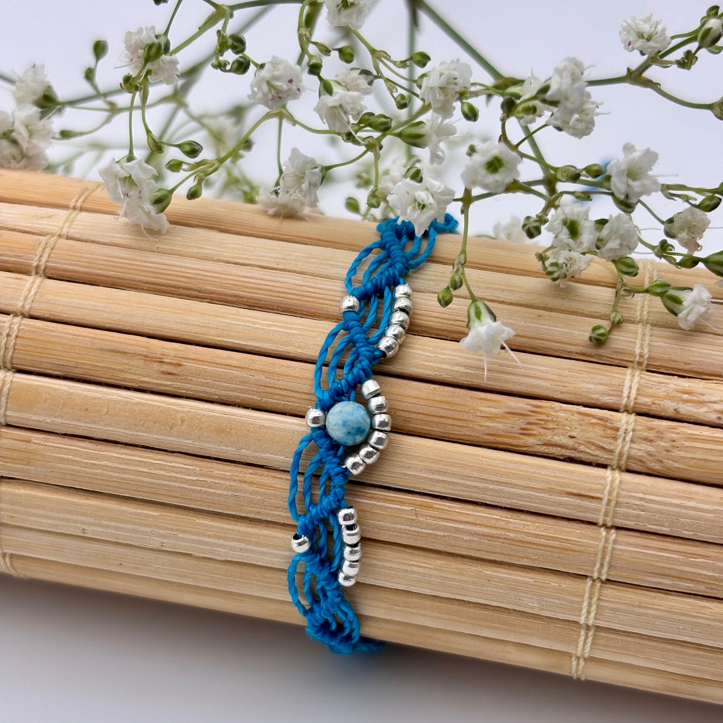 Makramee Armband mit Jaspis Perle