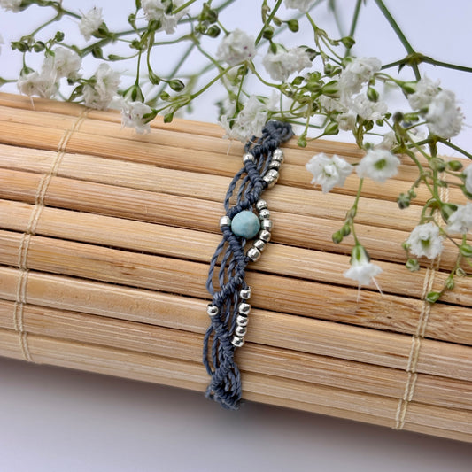 Makramee Armband mit Jaspis Perle
