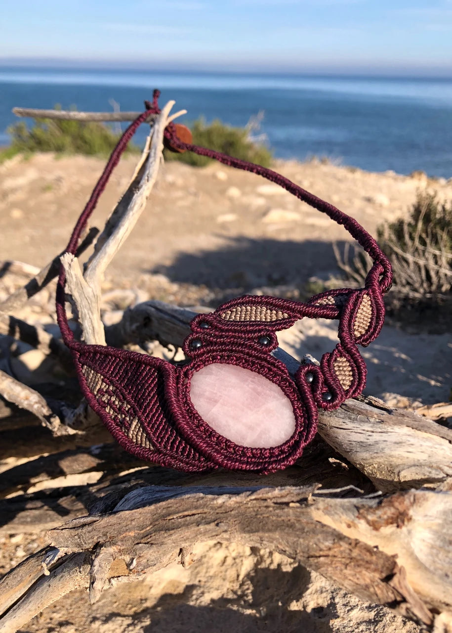 Statementkette Rosenquarz