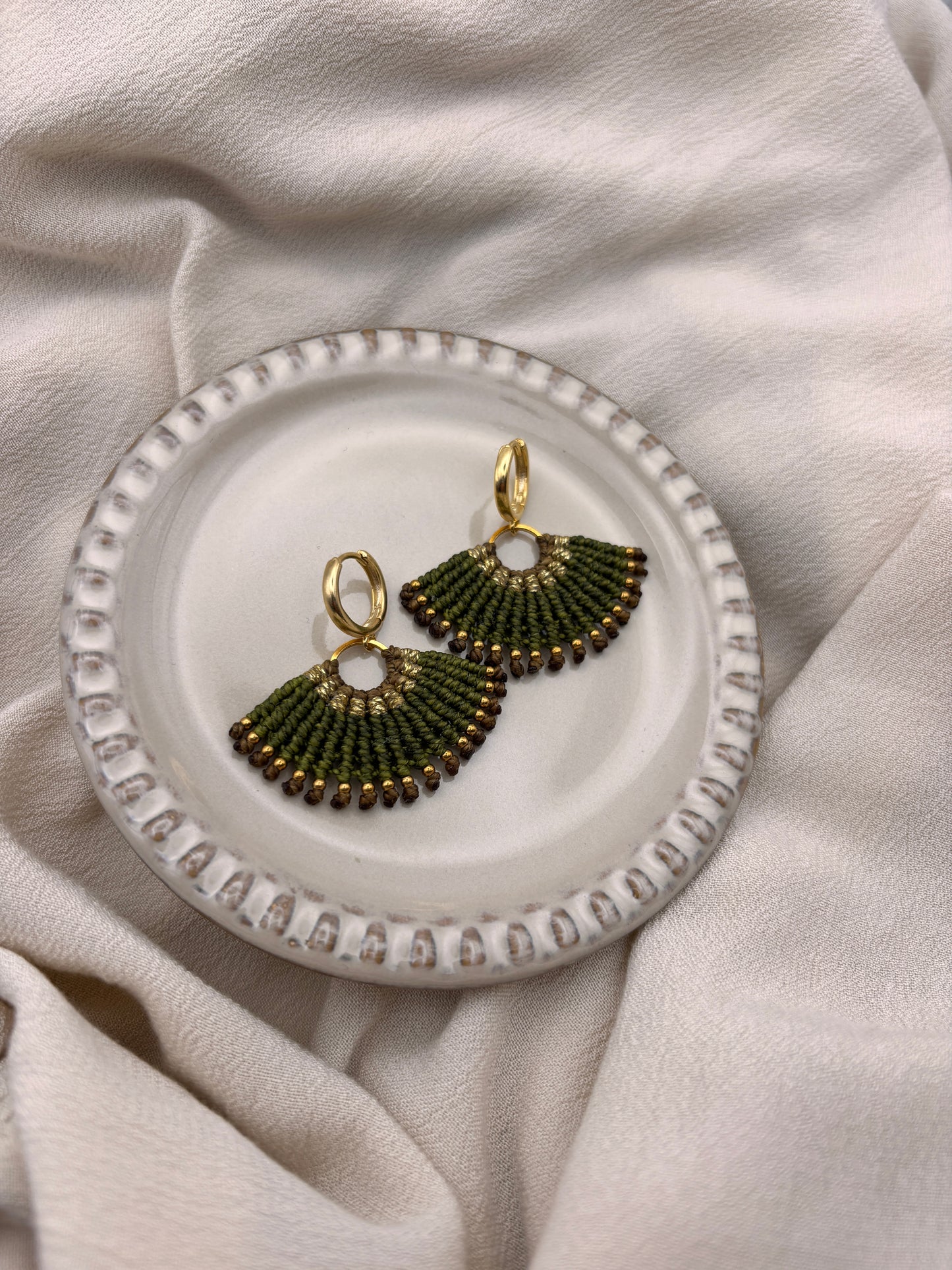 Fächerohrring gold/olive
