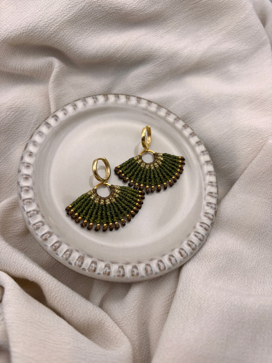Fächerohrring gold/olive